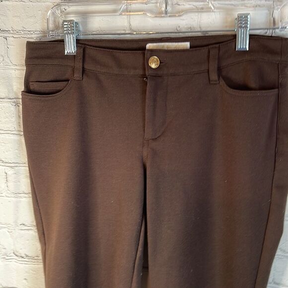 Michael Kors Brown Polyester Stretch Pants, size 4P, - Picture 2 of 6